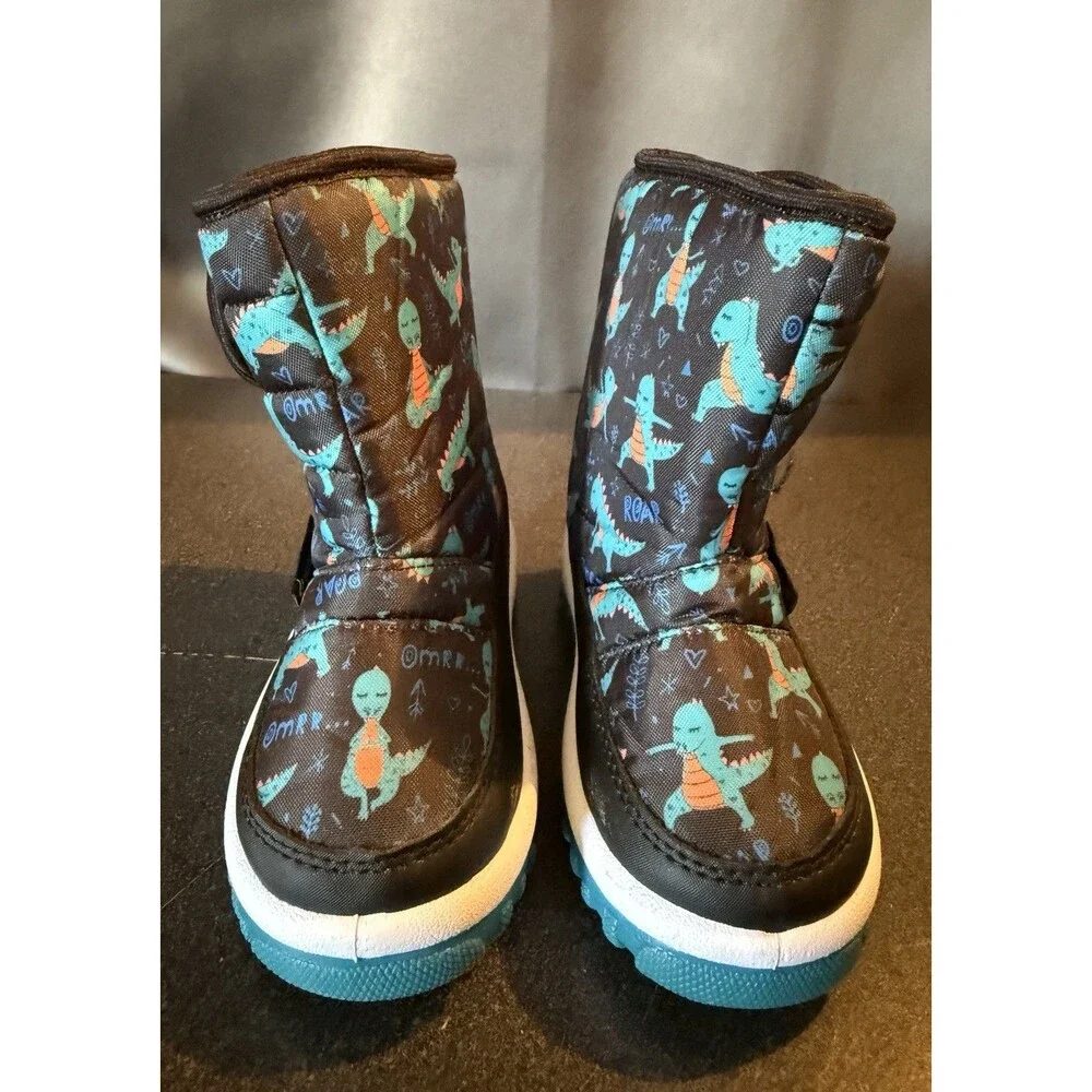 Merence Toddler Snow Boots Size 8 EUR 24 Dinosaurs Unisex Winter Dino